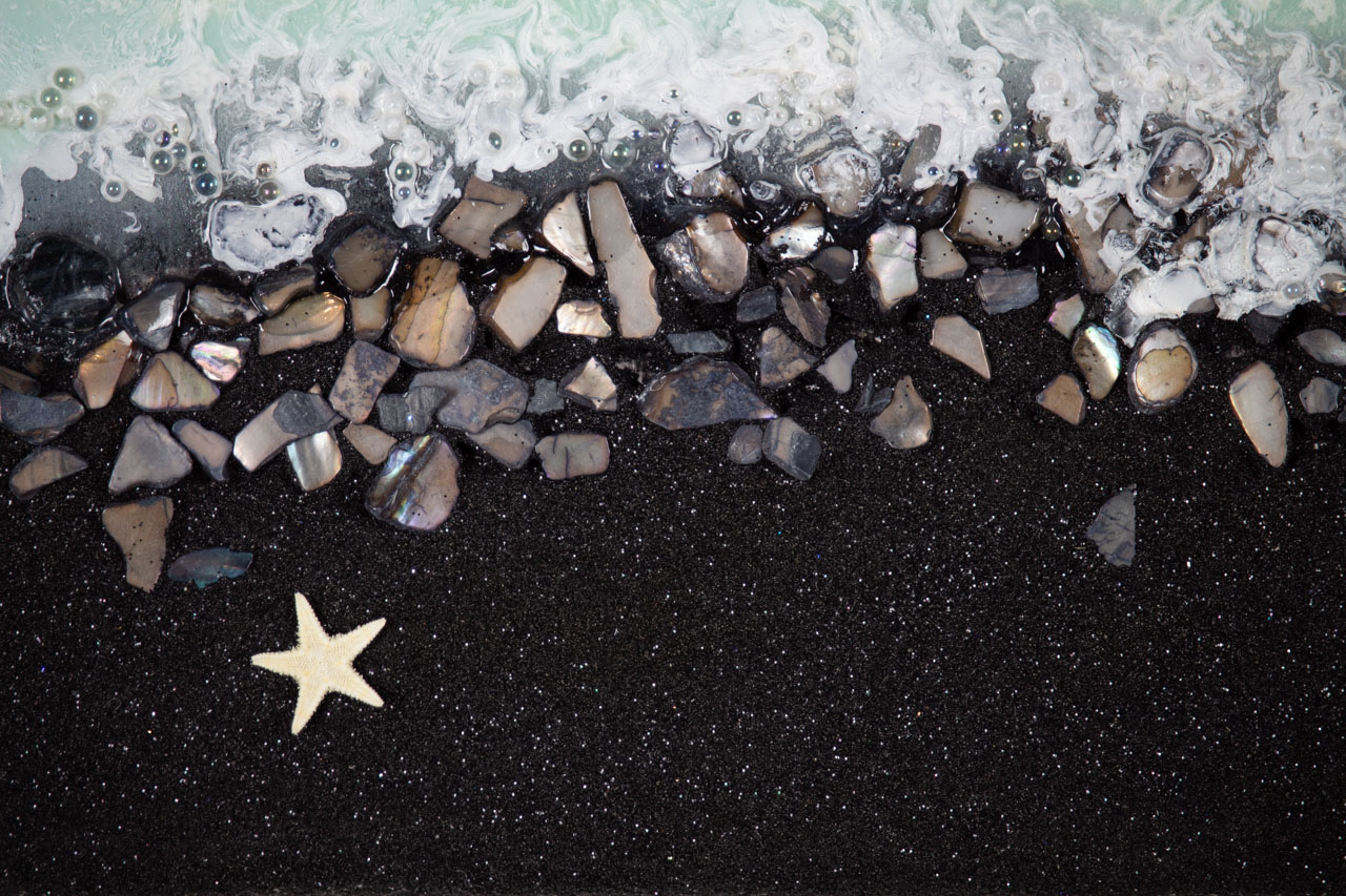 Black Glitter Beach by JennV Creations